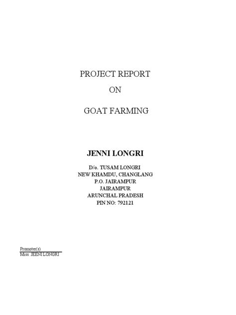 goat farming project report free download pdf